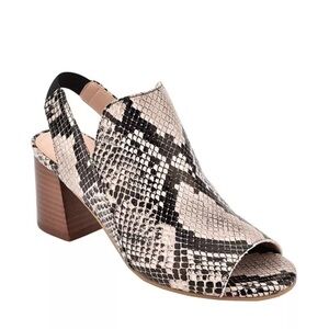 Evolve Snake Print Block Heel Sandals Women’s Size 8M Open Toe Slingback
